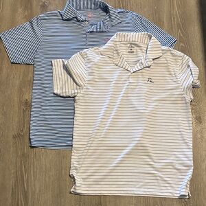 BUNDLE OF TWO Rhoback Navy and White Striped Polo Shirt